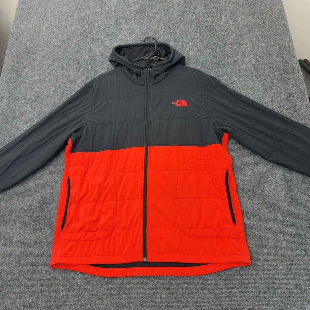 The North Face Jacket Mens XL Black Orange Puffer Hooded Gorpcore Style